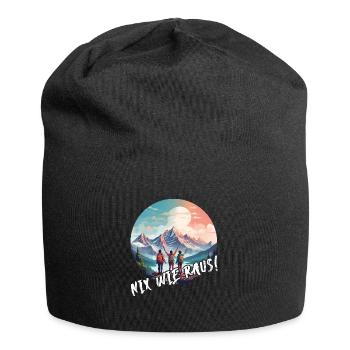 Nix wie raus Familie steht auf dem Berg - Jersey-Beanie - Schwarz - Vorne