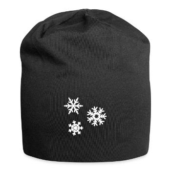 Snowflakes ice crystals stars winter snow - Jersey Beanie - black - Front