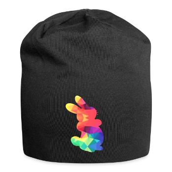Buntes Häschen - Jersey-Beanie - Schwarz - Vorne