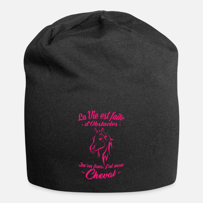 Tshirt équitation - J'ai mon Cheval - Bonnet en jersey - noir