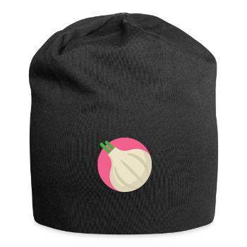 Knoblauch Gewürz Gemüse Gesund - Jersey-Beanie - Schwarz - Vorne