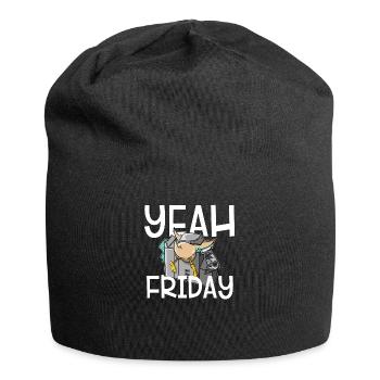 Yeah Friday - finally Friday - Jersey Beanie - black - Front