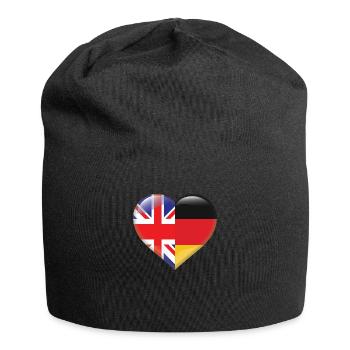 Heart Flag England Germany German Gift - Jersey Beanie - black - Front