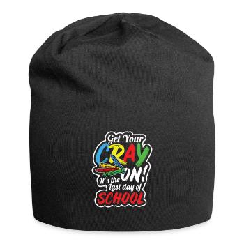 Teacher Crayon Summer Vacation - Jersey Beanie - black - Front