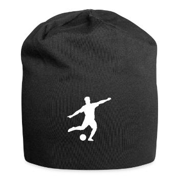 Fußball Spieler Fussball Fußballer - Jersey-Beanie - Schwarz - Vorne