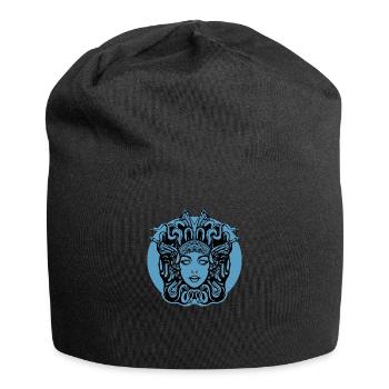 blue jellyfish background - Jersey Beanie - black - Front