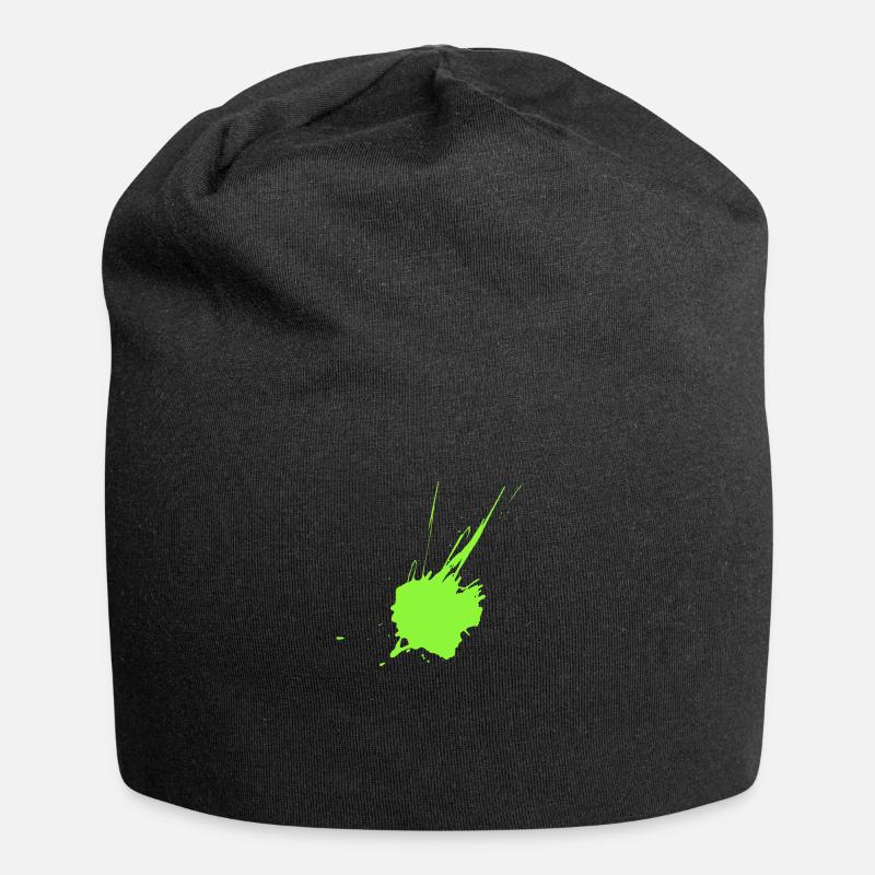 Taches de couleur Vert néon - Bonnet en jersey - noir