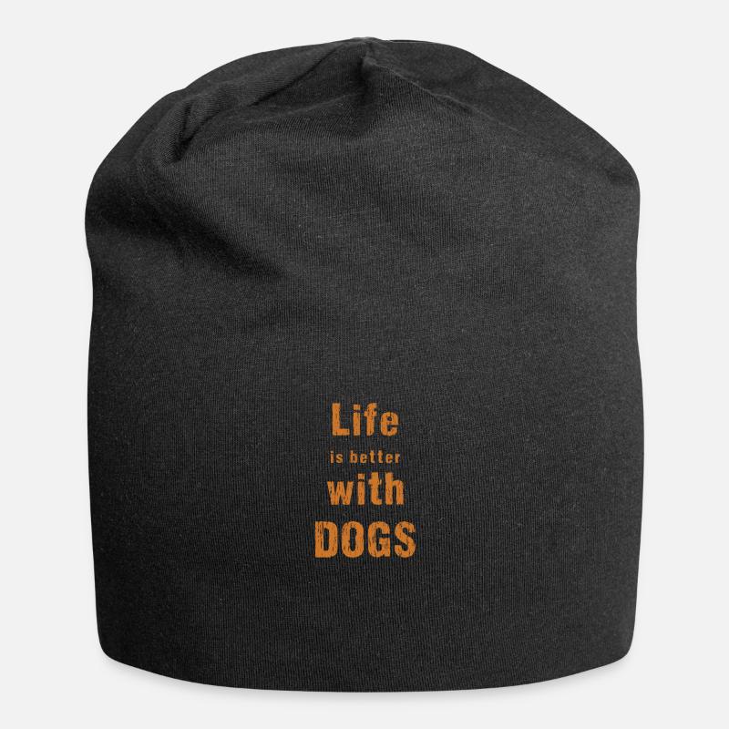 Hund Hunde - Jersey-Beanie - Schwarz