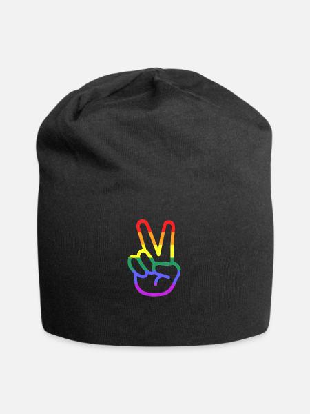 Peace Hand - Jersey-Beanie - Schwarz