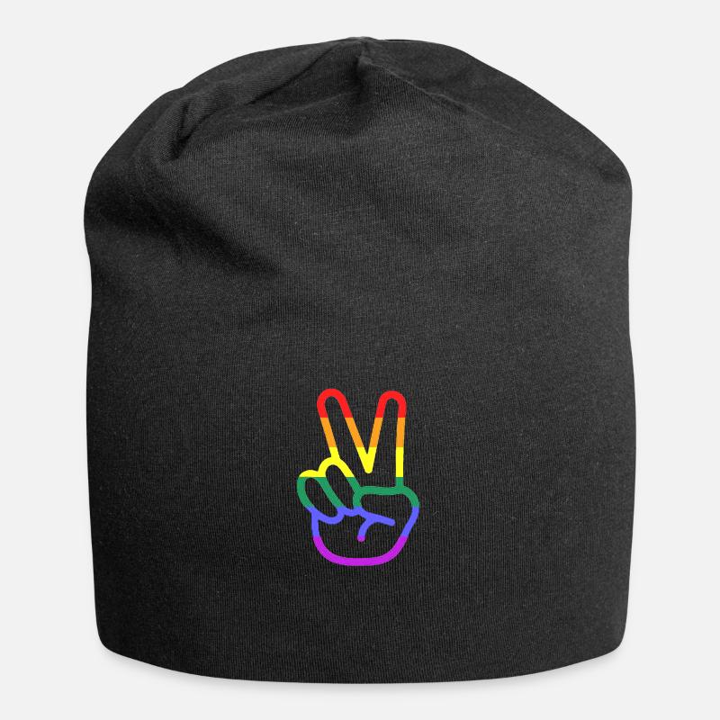 Peace Hand - Jersey-Beanie - Schwarz