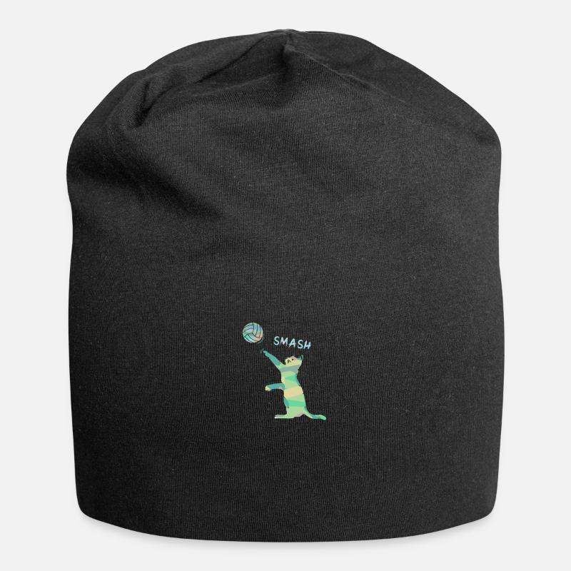 Katze Kitty Volleyball Sport Geschenk Geschenkidee - Jersey-Beanie - Schwarz