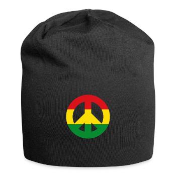 Signe de paix reggae - Bonnet en jersey - noir - Devant