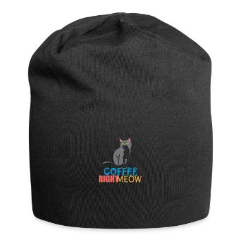 Cat Coffe Miau/Meow - Jersey Beanie - black - Front