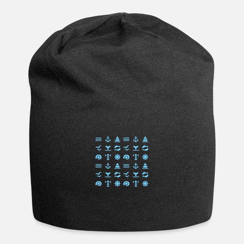 Anker Wasser Möwe Schiff T-Shirt Geschenkidee - Jersey-Beanie - Schwarz