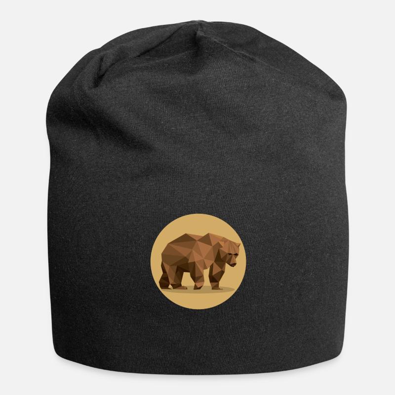 brown bear - Jersey Beanie - black
