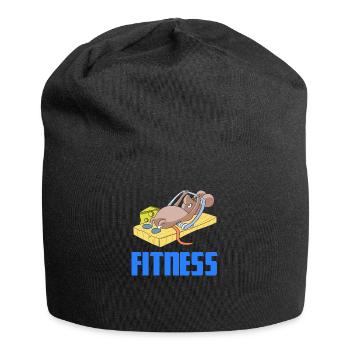 Fitness mouse bodybuilding weightlifting mouse trap - Jersey Beanie - black - Front