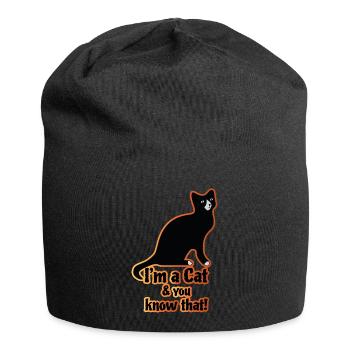 I´m a Cat & you know that! - Jersey-Beanie - Schwarz - Vorne