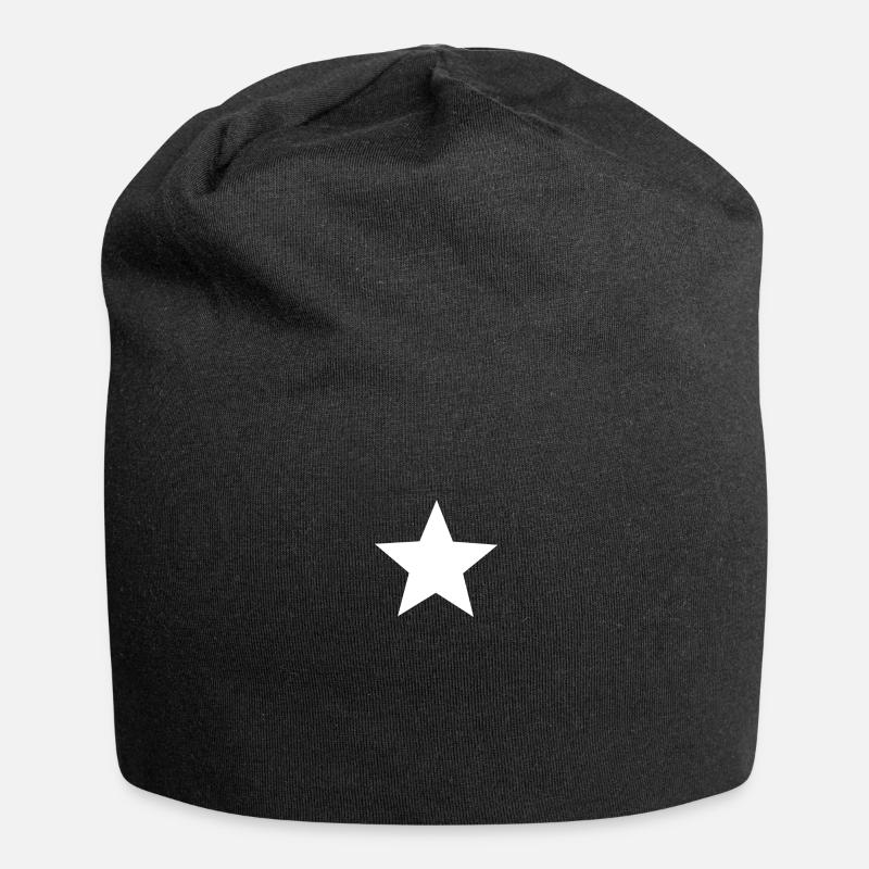 Étoile en blanc étoile blanche - Bonnet en jersey - noir
