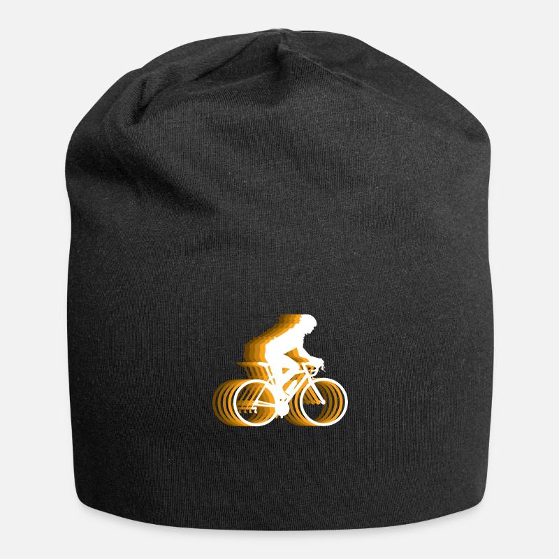 Lightning Bicycle Ride - cyclist with fire effect - Jersey Beanie - black