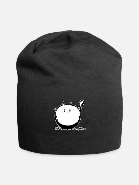 Dicke Katze Geschenk - Jersey-Beanie - Schwarz