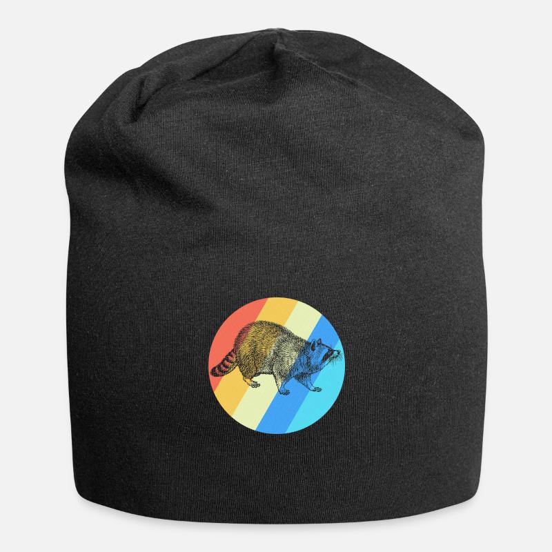 Waschbär Geschenk Racoon Kleiner Bär Wald Niedlich - Jersey-Beanie - Schwarz