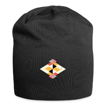 Geometrische Formen Nerd - Jersey-Beanie - Schwarz - Vorne