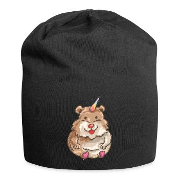 Hamster Unicorn Einhorn-Shirt Tees - Jersey-Beanie - Schwarz - Vorne