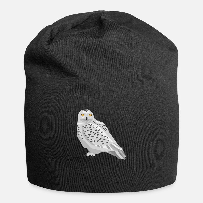 Eule - Jersey-Beanie - Schwarz