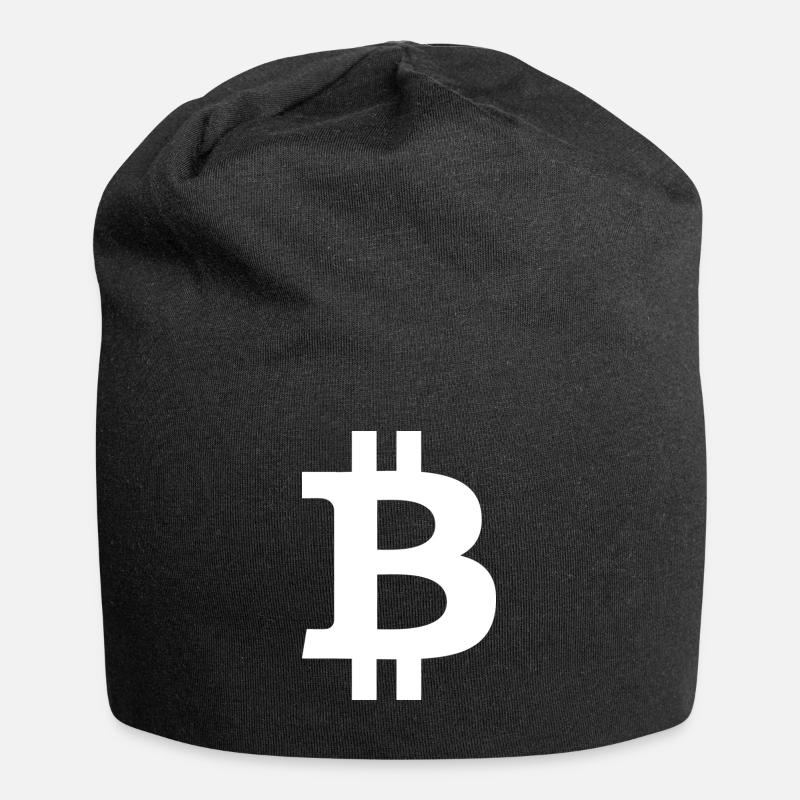 Bitcoin Logo - Jersey-Beanie - Schwarz