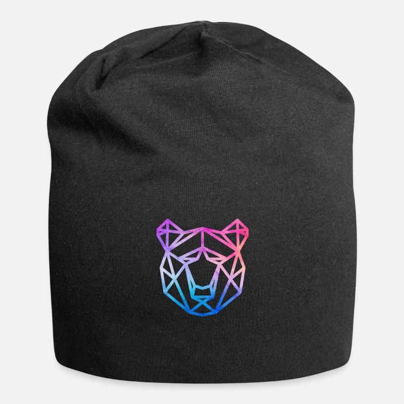 Bär geometrisch - Jersey-Beanie - Schwarz