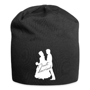 Just Married heiraten Ehe Hochzeitspaar Hochzeit - Jersey-Beanie - Schwarz - Vorne
