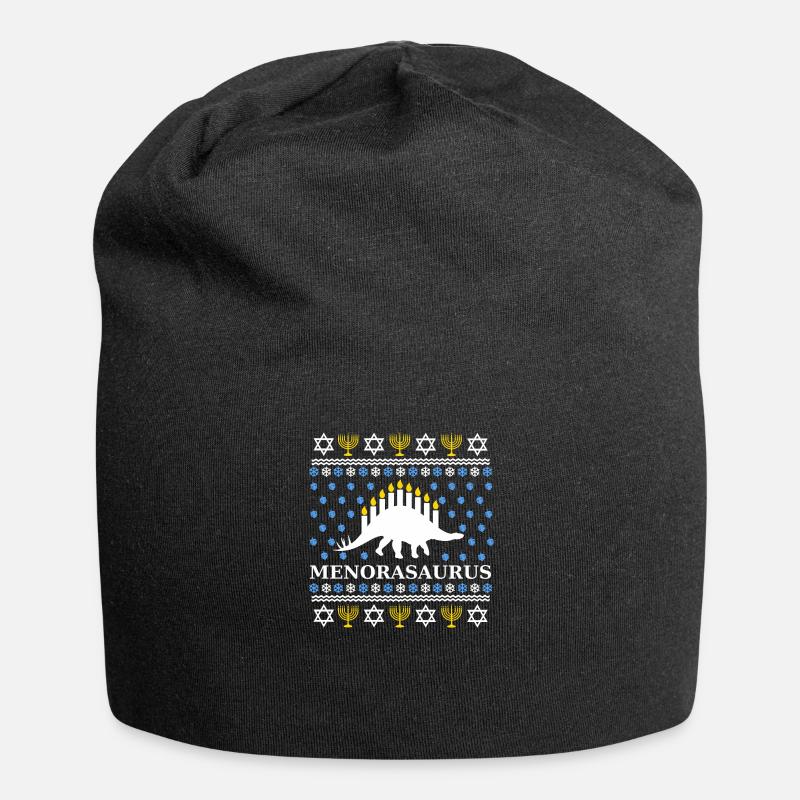 Menorasaurus - Great gift idea Jews, Hanukkah - Jersey Beanie - black
