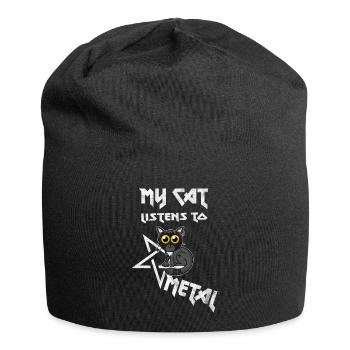 Mon chat écoute Metal - Washed Effect - Bonnet en jersey - noir - Devant