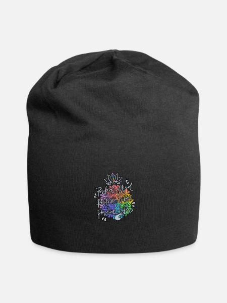 Positives Denken - Jersey-Beanie - Schwarz