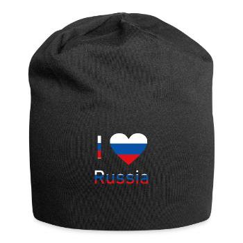 I Love Russia in den Farben der Flagge ! - Jersey-Beanie - Schwarz - Vorne