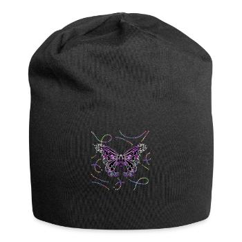 Schmetterling - Jersey-Beanie - Schwarz - Vorne