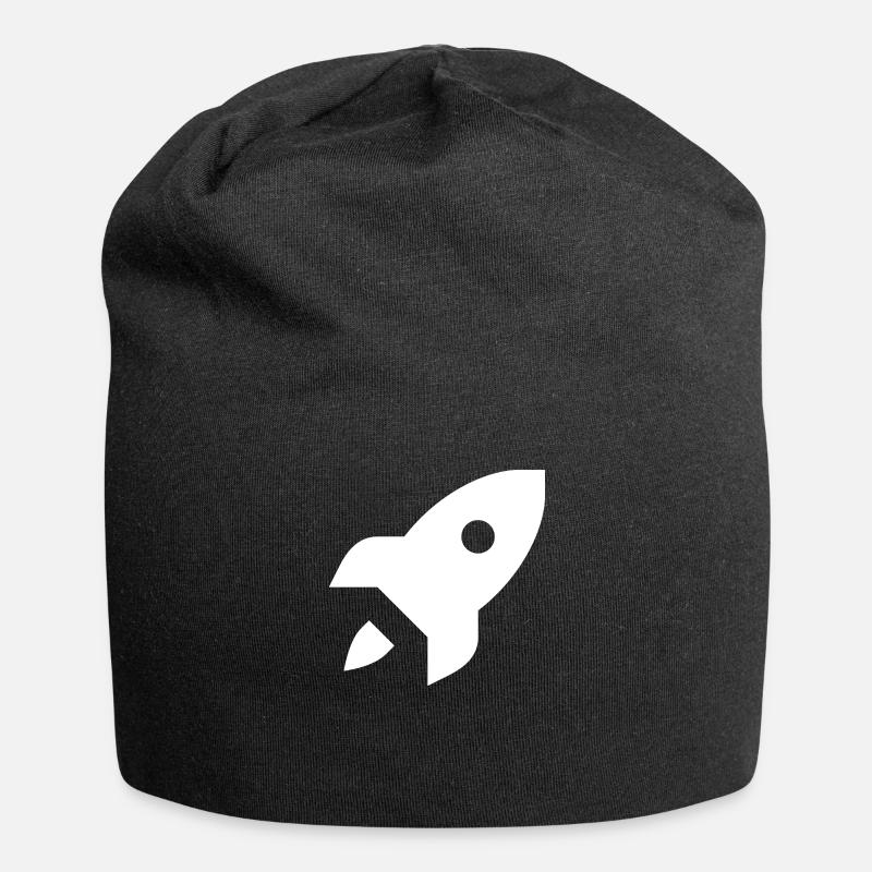 Rakete - Jersey-Beanie - Schwarz