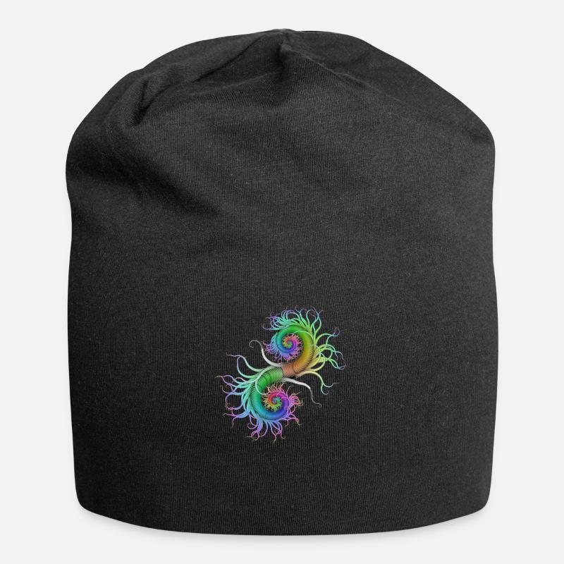 Seepferdchen psychedelisch abstrakt Spirale psy - Jersey-Beanie - Schwarz