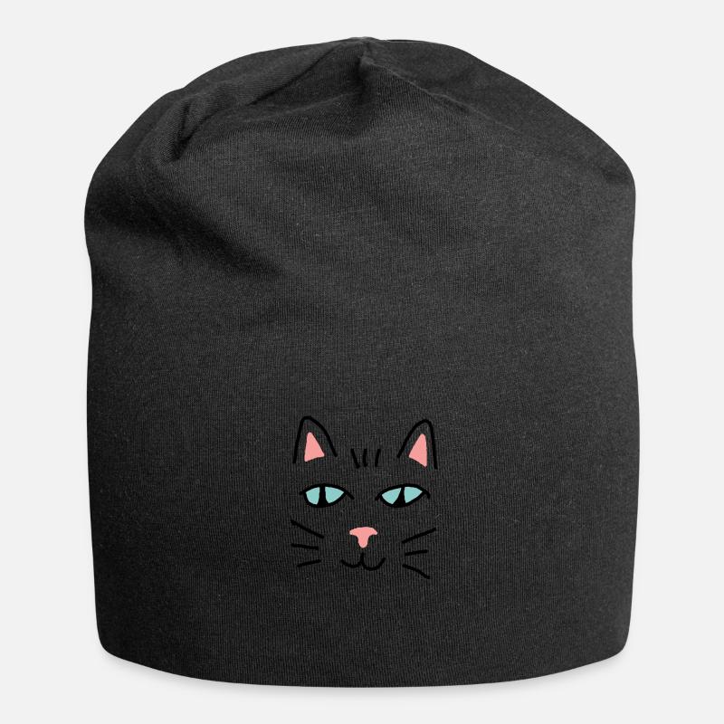 cat - Jersey Beanie - black