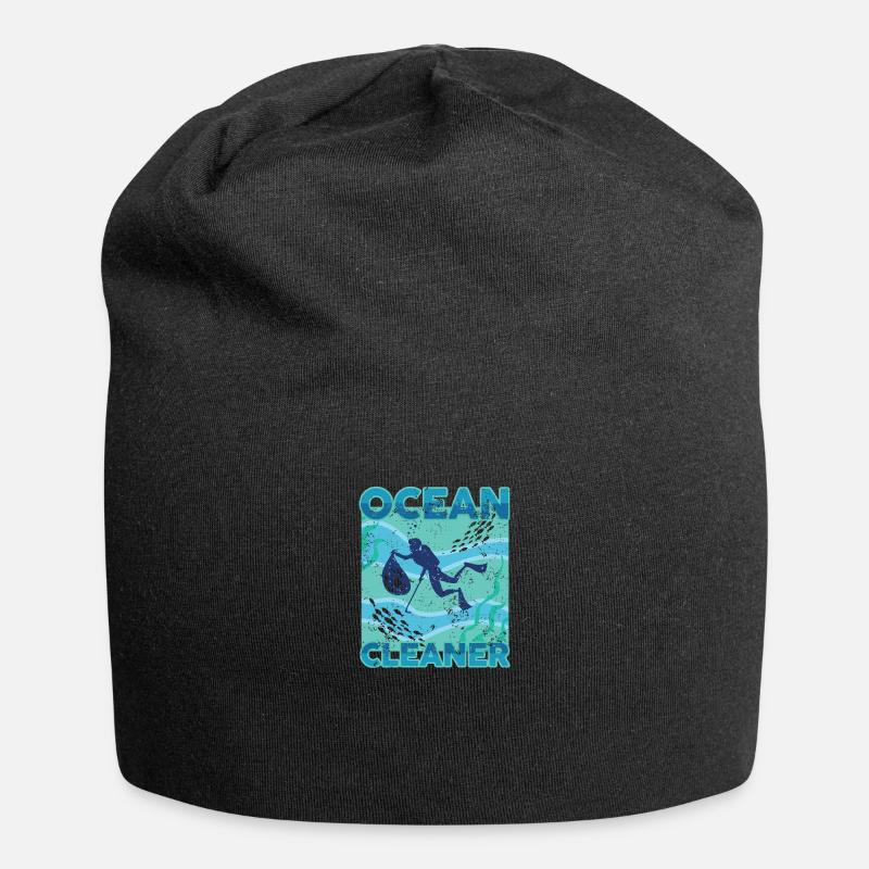 Ocean Cleaner environmental protection divers - Jersey Beanie - black