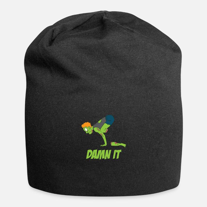 Zombie en position de yoga corbeau - Bonnet en jersey - noir