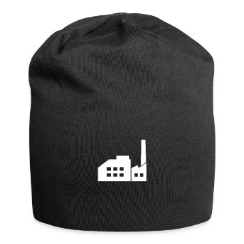 Une usine blanche dans la zone industrielle - Bonnet en jersey - noir - Devant