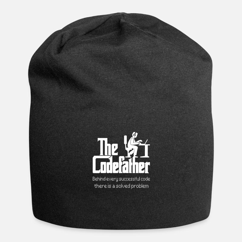 Codefather, Nerd, Admin, Geek, Men's T-Shirt, - Jersey Beanie - black