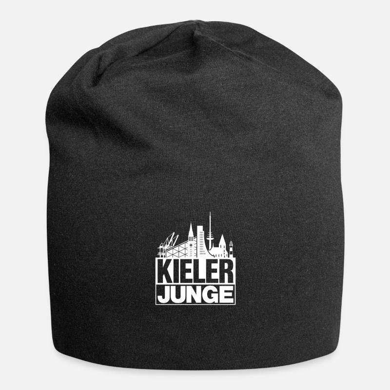 Kieler Junge Weiss Kiel Silhouette Geschenk - Jersey-Beanie - Schwarz