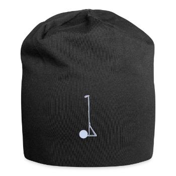 Yoga Strichmänchen Sālamba Sarvāṅgāsana Geschenk - Jersey-Beanie - Schwarz - Vorne