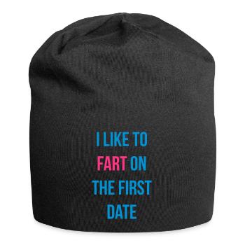 i like to fart on the first date - Jersey Beanie - black - Front