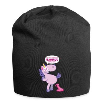 Einhorn Flamingo gemacht - Jersey-Beanie - Schwarz - Vorne