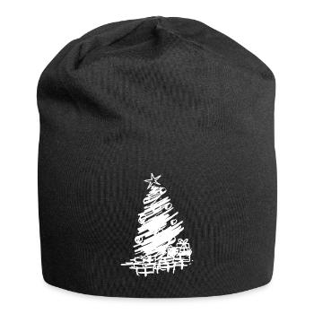 Wise Christmas tree with presents and Christmas - Jersey Beanie - black - Front