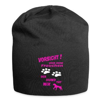 Hund Hundebesitzer Tierliebe - Jersey-Beanie - Schwarz - Vorne