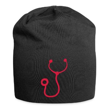 stethoscope stetoscope stethoscope doctor - Jersey Beanie - black - Front